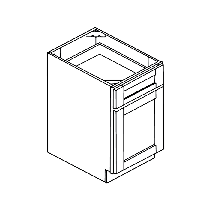 Single Door with Single Drawer Base Cabinet (Shaker Candlelight)
