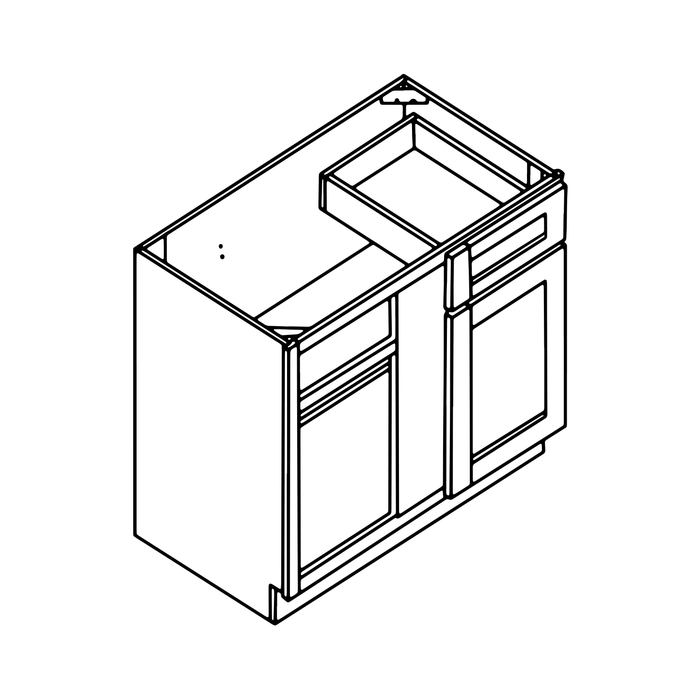 Blind Corner Base Cabinet (Shaker White)