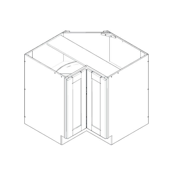 Lazy Susan Base Cabinet (Shaker Candlelight)