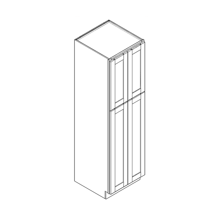 Four Door Tall Pantry Cabinet (Shaker Candlelight)