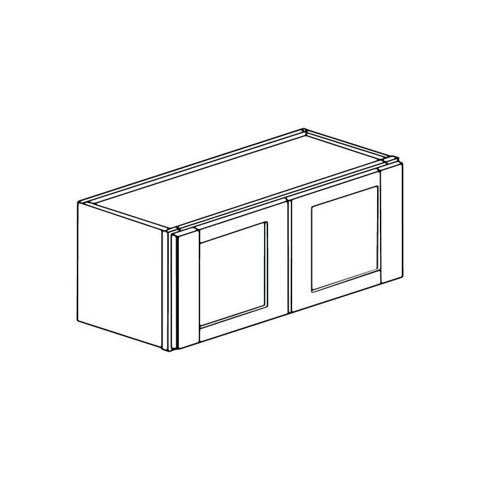 Double Door Bridge Wall Cabinet (Shaker Candlelight)
