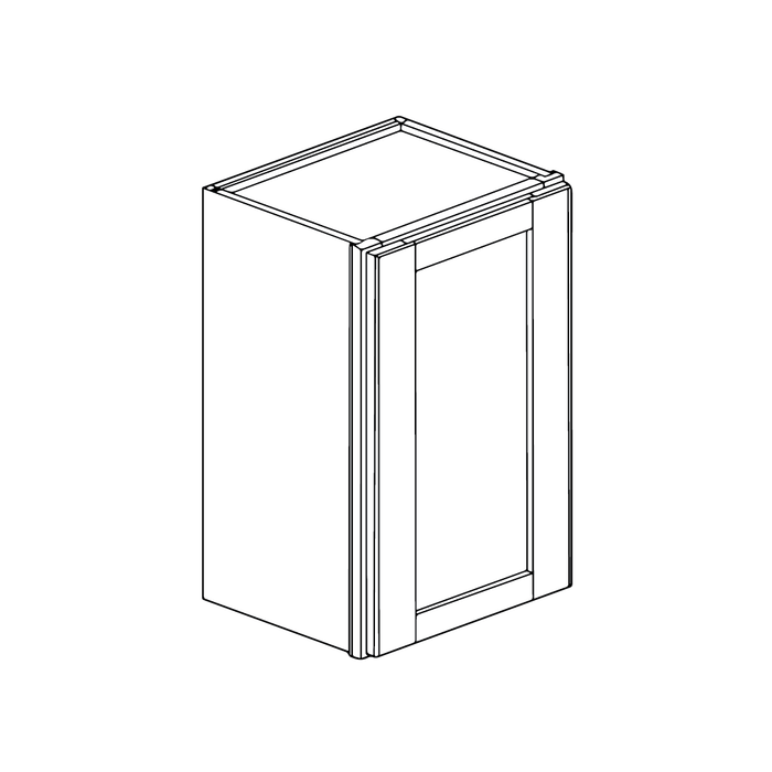 Single Door Wall Cabinet with 2 Shelves (Shaker Candlelight)