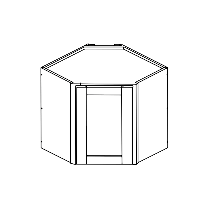 Diagonal Corner Wall Cabinet (Shaker Candlelight)