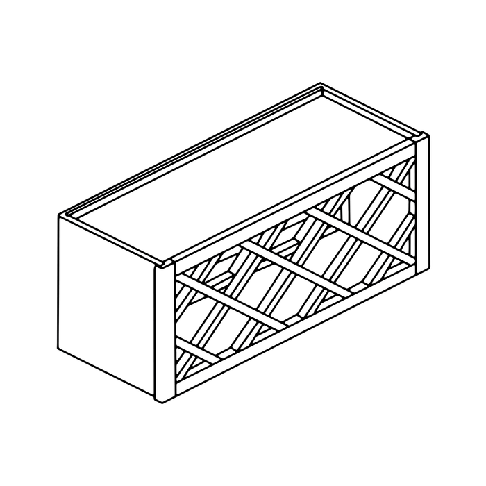 Wine Rack Lattice Cabinet (Raised Panel Candlelight)